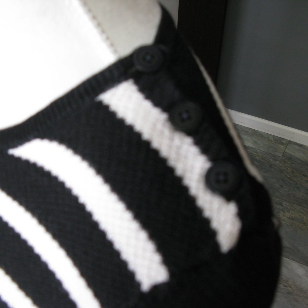 LAUREN Ralph Lauren Black/White Stripe Linen 3/4 Sleeve Top Size M - Picture 2 of 5